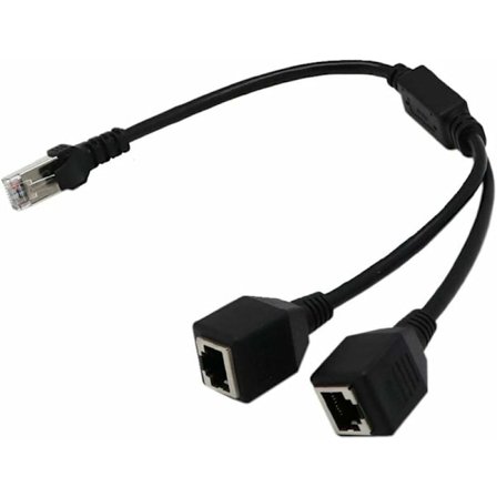 RJ45 Nätverksdelare Adapterkabel 1 Hane till 2 Hona Uttagsportar LAN Ethernet Kabel Nätverksdelare Adapter
