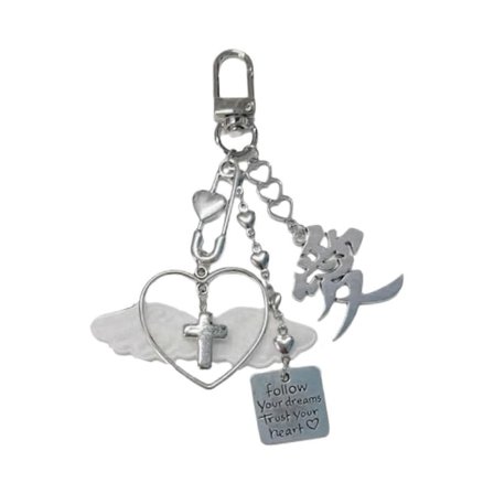 Stilfuld nøgleholder med kors og sløjfe, fremstillet af robuste legeringsmaterialer, ideel til trendy kvinder og damer