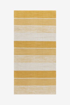 KM Home - Bomuldstæppe Båstad - Gul - Bomulds- & kludetæpper - 75X280 - Fra Homeroom