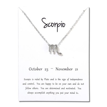 Halsband med tolv stjärntecken för damer, jul, liten present, hänge, smycke