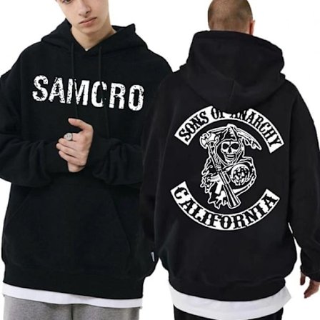 /HH/Sons Of Anarchy Samcro Huppari Kaksipuolinen Painettu Huppari Paita Musta Musta XL