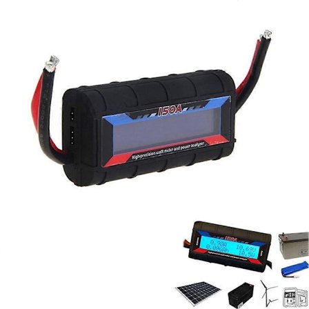 150A Virta-analysaattori RC Wattimittari DC Sähkönkulutusmittari RC Akulle Aurinko- ja Tuulivoimalle