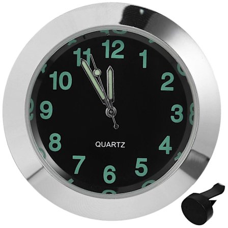 Universal Bil Dashbord Klokke Luftventil Klokke Bil Elektronisk Selvlysende Kvarts Klokke Lysende Viser For Bil Interiør Dekor (Sølv)