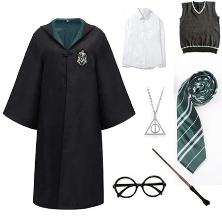 Harry Potter magiska dräkt Slytherin 7-delad set (halsband)
