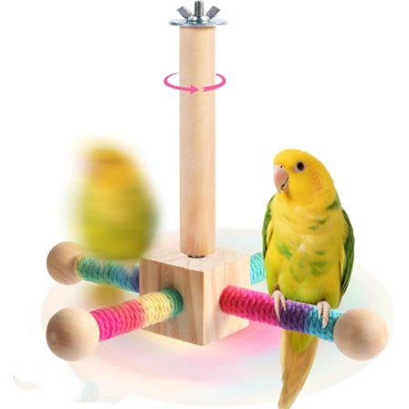 Fuglepinne, 360° roterende tau for undulater, conures, dvergpapegøyer og små papegøyer, fargerikt anti-kjedsomhet burtilbehør for Ex