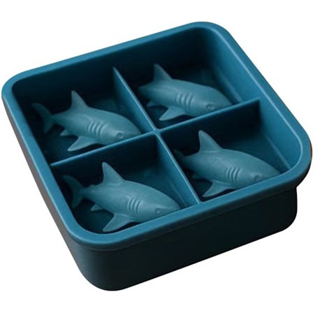 Haj Isbitar Återanvändbara Formar Silikon Lättsläpp och Flexibla Formar för Frys, Whiskey, Cocktail, Stapelbara Flexibla och Återanvändbara & Lätta