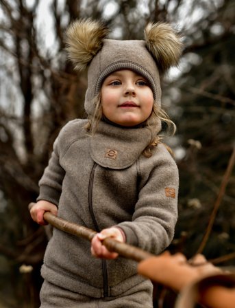 mikk-line Wool Fullface W. Pom Pom - Beige - 50/56