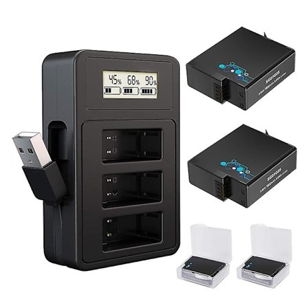 1800mah akut Yhteensopiva Gopro-akku, USB tarkka lataus näyttölaturi Yhteensopiva Gopro Hero 8/7/6/5 musta kamera Gopro-tarvikkeet