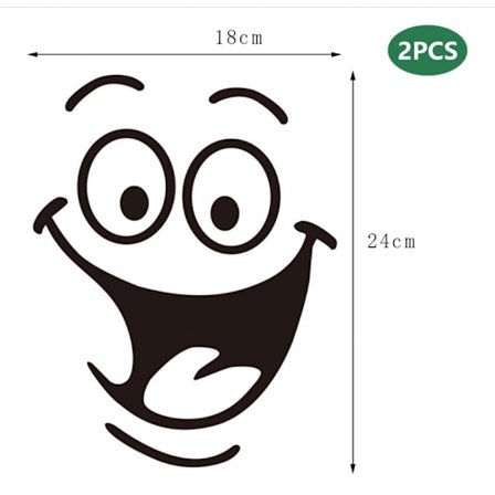WC-istuimen tarra 2 kpl, Piirretty WC-tarra, Hauska WC-tarra, WC-istuimen tarra, Hymyilevä kasvo WC-tarrat, Kylpyhuoneen oven istuin, PVC, Irrotettava