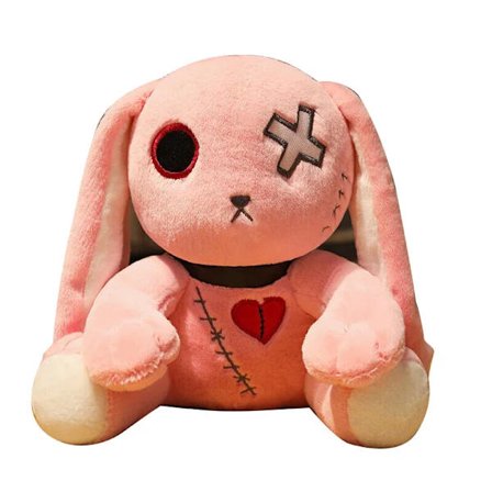 Pelottava goottilainen kani, pehmohullu kani, aavemainen goottilainen kani pehmolelu söpö kauhu pelottava kaninukke, 23 cm