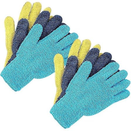 6 st Ultra Soft Mikrofiber Tvättvante Återanvändbara Dammhandskar Vått eller Torrt Användning för Lastbilsrengöring