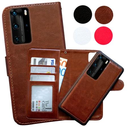 Huawei P40 Pro - PU nahkainen lompakkokotelo Brun