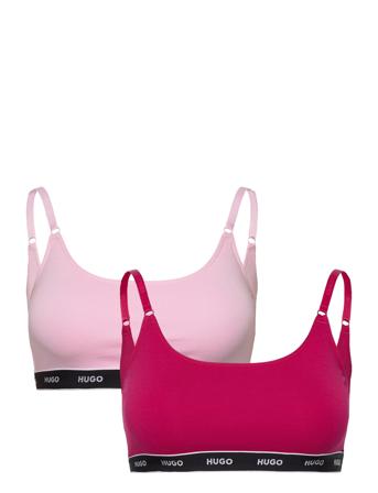 Twin Bralette Stripe Lingerie Bras & Tops Soft Bras Tank Top Bras Rosa HUGO*Betinget Tilbud