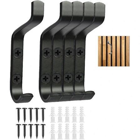 T TAKONE Akustikpanel Kroge - 5-pak sort 13 mm skrue-på knager, perfekte til akustikpaneler i hjemmet og på kontoret