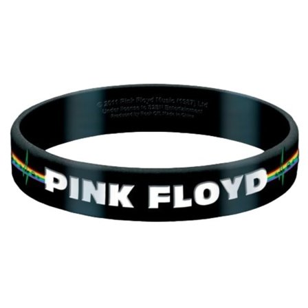 Pink Floyd Pulse Gummilogo Armband En Storlek Svart/Vit