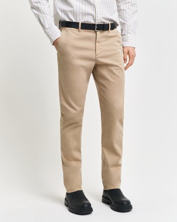 GANT Herren Slim Fit Dobby Chinohose mit Struktur (36) Braun Beige