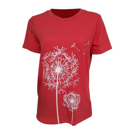 Dam T-shirt Print Rundhalsad Kortärmad Lös Topp,