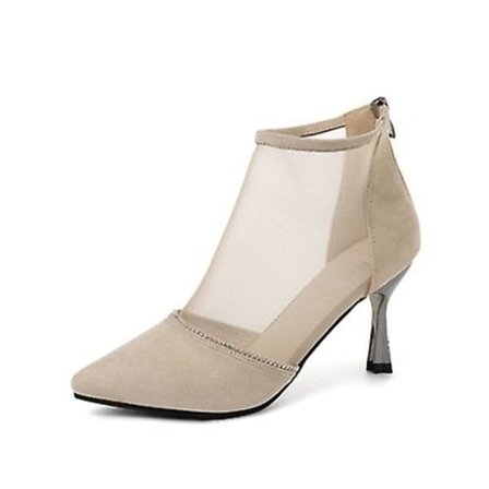 Nye Brede Hæl Mid-hæl Net Støvler