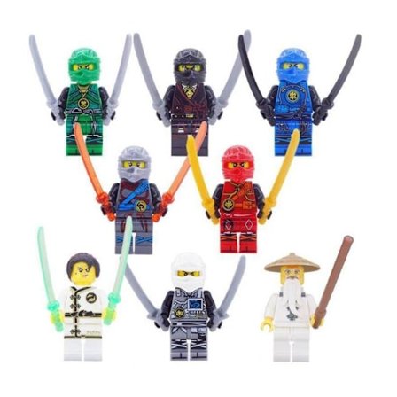 Ninjago-minihahmot Kai Jay Sensei Wu Master, sopivat Lego-rakennuspalikkaleluun