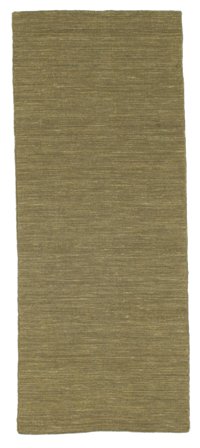 Tappeto Di Lana Monocromatico Kelim Loom Verde Oliva Piccolo