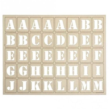 Träbokstäver - Rayher - 120 stycken - 3x2,4 cm - Anpassningsbar - Blandad