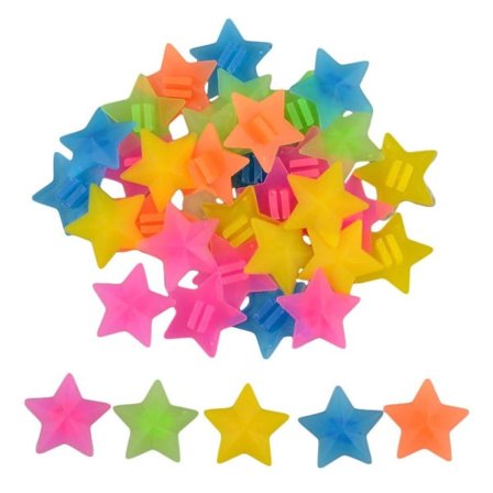 Egerdekorationer til cykel, stjerner - 36-pak multifarvet