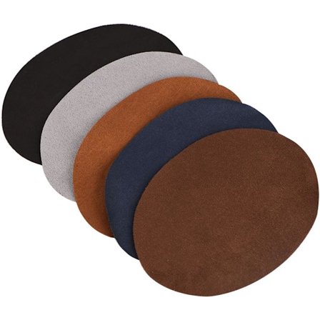 Jern-på-lapper, 10 stk 5 farger Oval PU Lærlapp Reparasjon