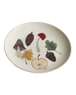 Rund asjett med håndtegnet motiv Skogsglente 1-pakning