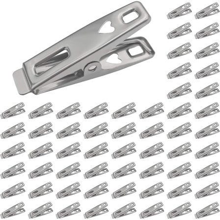 TG 60 stk rustfritt stål klesklyper Sterk klemme klesklyper metallklyper