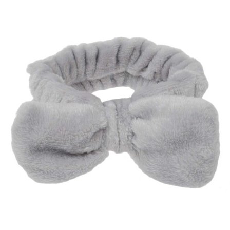 Make Up Band Med Rosett Hårband för Ansiktstvätt Ansiktsvård Pannband Grå