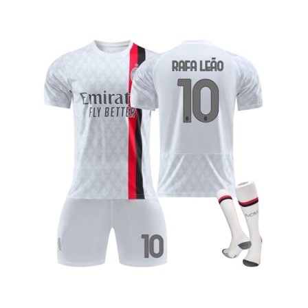 (AC Milan tröja 2023/24 Rafa Leao #10 fotbollströjor fotbollströja kit S(165-170CM)/NT/
