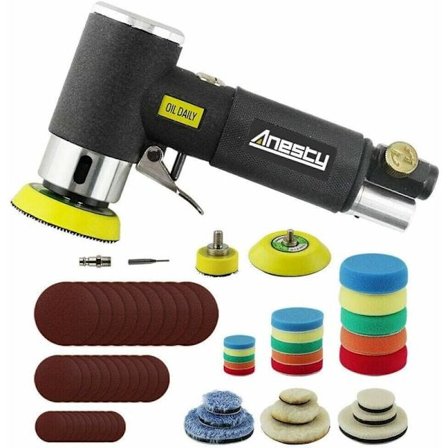 Mini luftorbital slipemaskin, Mini orbital slipemaskin luft slipemaskin liten pneumatisk orbital slipemaskin (1/2/3in sett)