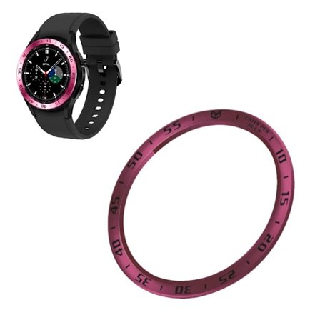 Samsung Galaxy Watch 4 Classic (46 mm) tidsskala med ring i rostfritt stål - Vinröd / Svart