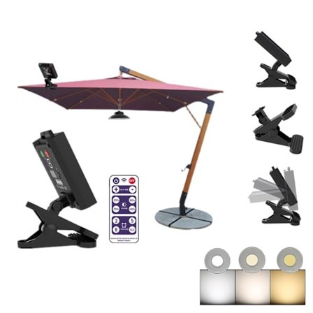 Solcellslampor för paraply utomhus - Tidsinställd fjärrkontroll - Solcellslampor för uteplats - LED-paraplylampor för strandtält, camping, 