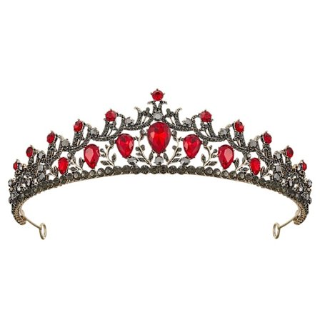 Røde diademer og kroner for kvinner, brudediadem for brud