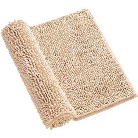 ING skridsikker snebade måtte, luksuriøst blød, super absorberende, fluffy og behagelig, maskinvaskbar, hurtigtørrende, kamelfarvet, 50x80cm