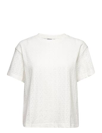 Wanja Tee T-shirt Top Creme MOSS COPENHAGEN
