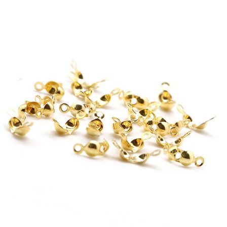 Krimpärltoppar Knuttäckare för Smyckestillverkning, Krimpärltoppar Knuttäckare Metall Kalottändar Kapslar för DIY Armband Halsband Hantverk, Vikbara