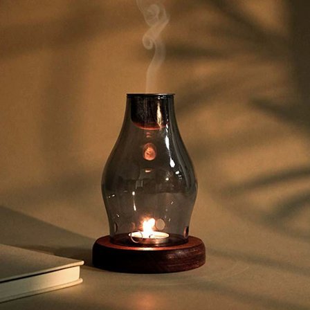 Japansk glass lysestake aromaterapilampe agarwood stearinlys aromaterapilampe retro hjem soverom brann røkelsesbrenner