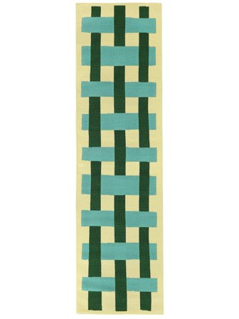 Indoor/Outdoor Rug Checkered Washable Small Charlie - Green 80X300 In Modern Style