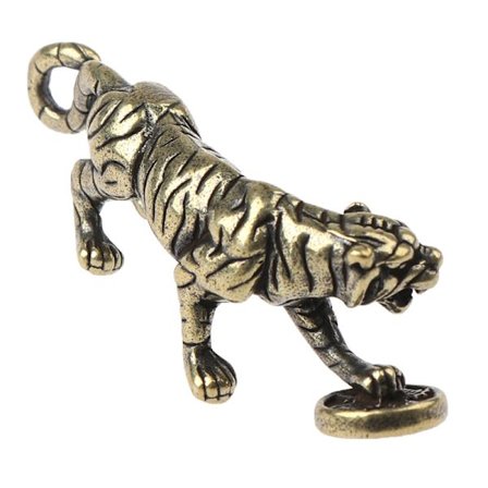 Mässing Tiger Staty Ornament Zodiac Tiger Office Decoratio