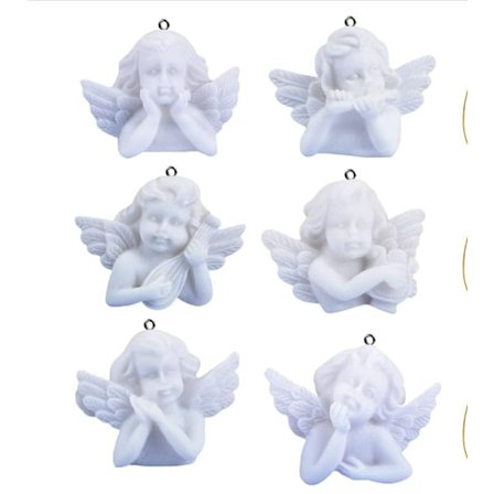 24 kpl Mini Enkeliriipuksia Valkoisia Joulukuusen Koristeita Hää- ja Ristiäiskoristeita