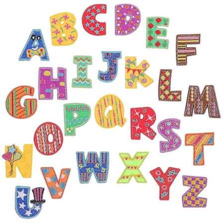 26 st Bokstavsmärken Stryk På Bokstavsmärken Gör-Det-Själv Stryk På Bokstäver Kläder Stryk På Märken För Gör-Det-Själv