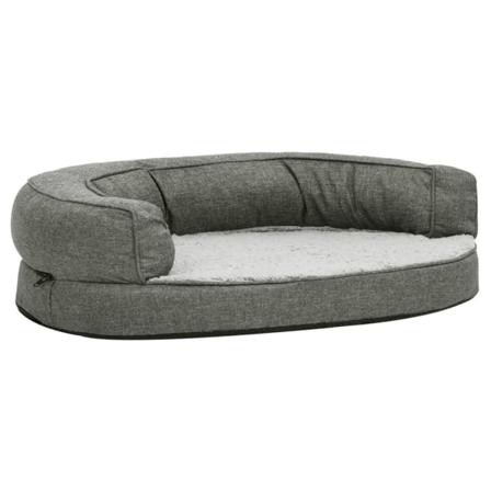 Vidaxl Ergonomisk Hundmadrass 90x64 Cm Linnelook Fleece Grå Grå