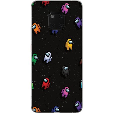 Kompatibel Mobilcover til Huawei Huawei Mate 20 Pro Among Us mønster med farverige karakterer i rummet, legende spiltema perfekt til fans af Among Us