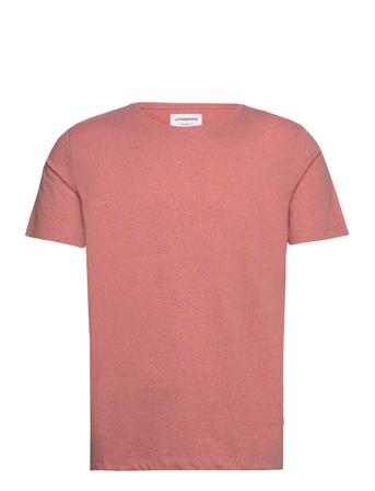 Mouliné O-Neck Tee S/S Tops T-shirts Short-sleeved Pink Lindbergh