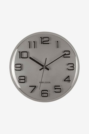 Karlsson - Vägg Klocka 3D Numbers - Silver - Väggklockor & bordsur - Från Homeroom