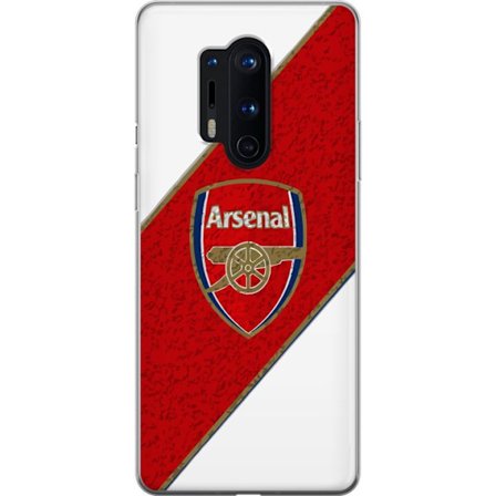 Kompatibelt Mobilskal till OnePlus OnePlus 8 Pro Moschino Toy teddybjörn med enkel tecknad design, brun björn med vit tröja och tydlig logotyp på