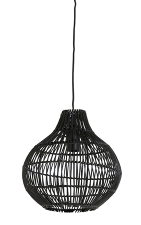 Light & Living Hengelampe Pacino Rattan Black Ø30