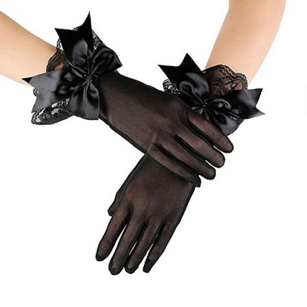 Eleganta brudhandskar i spets, korta tyllhandskar för bröllop